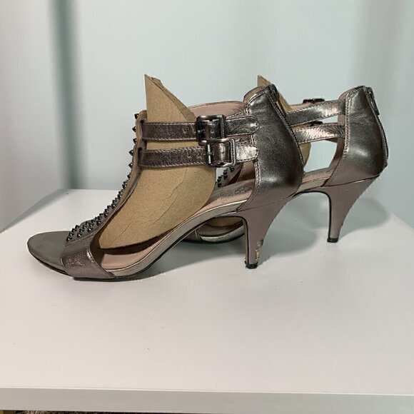 Vince Camuto Pewter  Kitten Heels - Size 8.5/38.5 - Picture 6 of 10